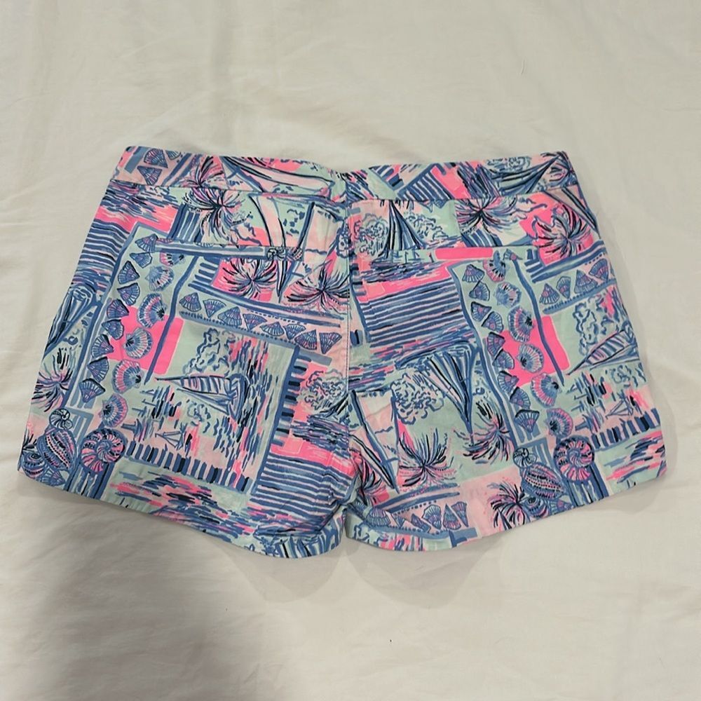 NWT LILLY PULITZER SIZE 4 ADIE RUFFLE POCKET STRETCH SHORT *OH BUOY*WHISPER BLUE - Picture 5 of 5